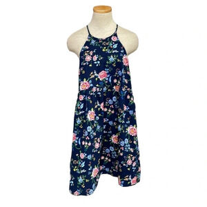 Abound Nordstrom Dress Womens Large Blue Red NWT Linen Knee Length Sleeveless